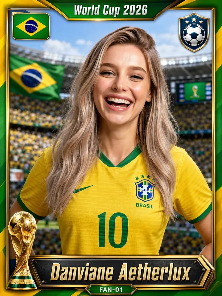 Brazil World Cup Sticker Card Nano Banana 2.1 example