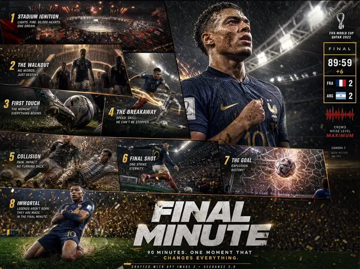 Cinematic Final Minute Football Poster Nano Banana 2.1 example