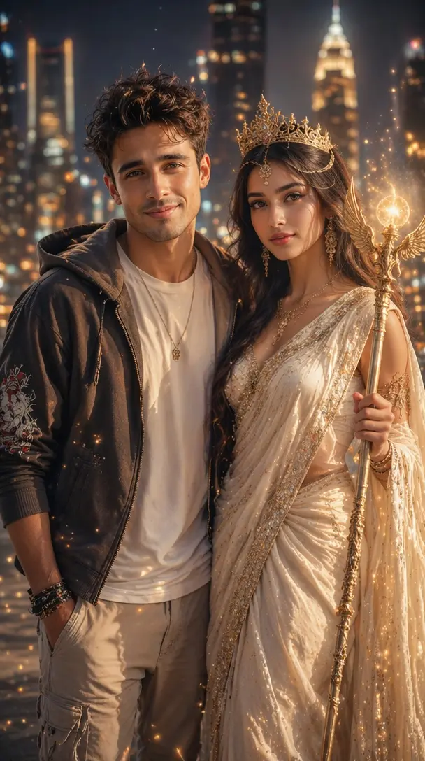 Fantasy Indian Couple Portrait Nano Banana 2.1 example