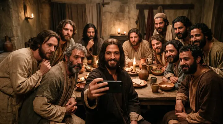 Last Supper Selfie Scene Nano Banana 2.1 example
