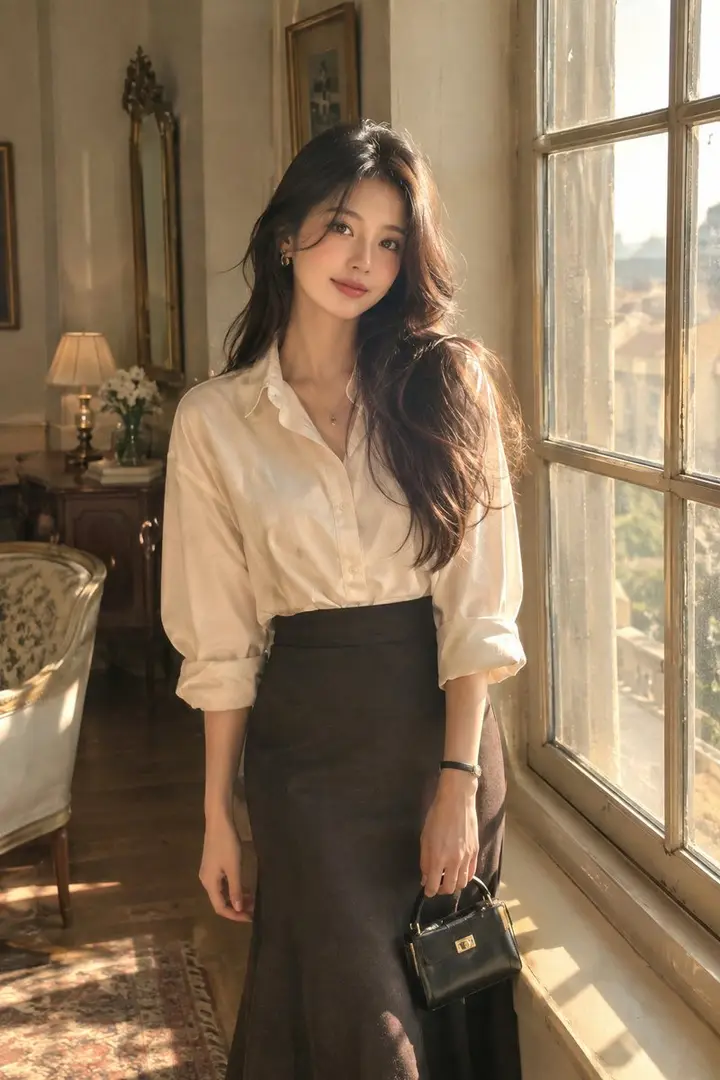 Photorealistic Vintage Window Portrait Nano Banana 2.1 example