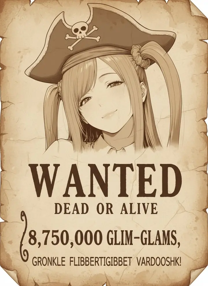 Pirate Wanted Poster Nano Banana 2.1 example