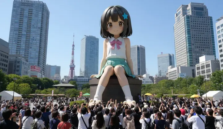 Place Anime Statue in Real Life Nano Banana 2.1 example