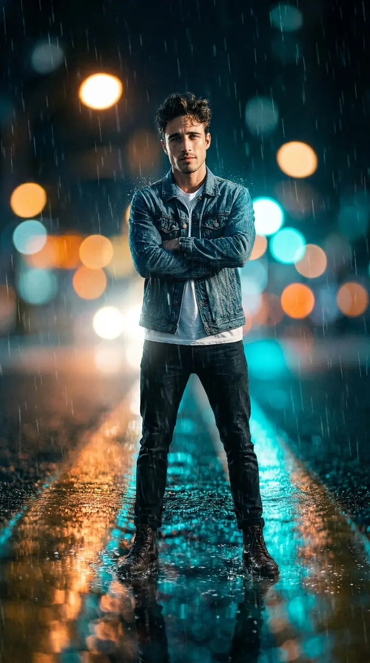 Rainy Street Urban Portrait Nano Banana 2.1 example