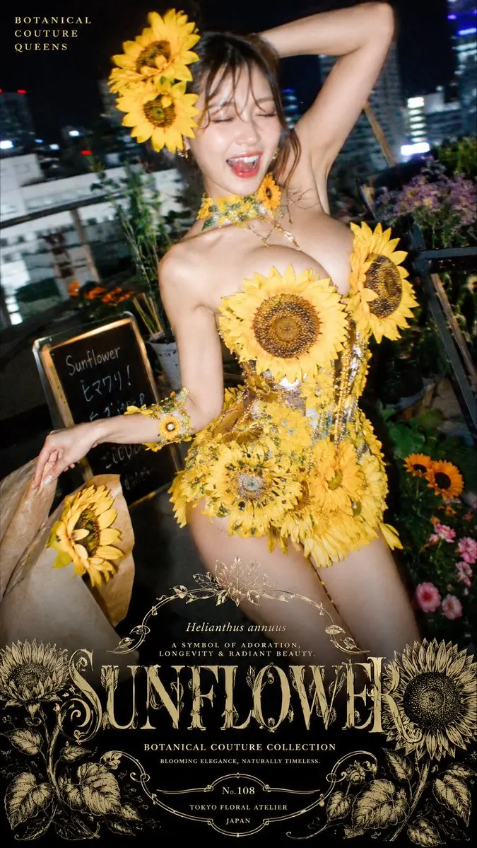 Sunflower Couture Botanical Poster Nano Banana 2.1 example