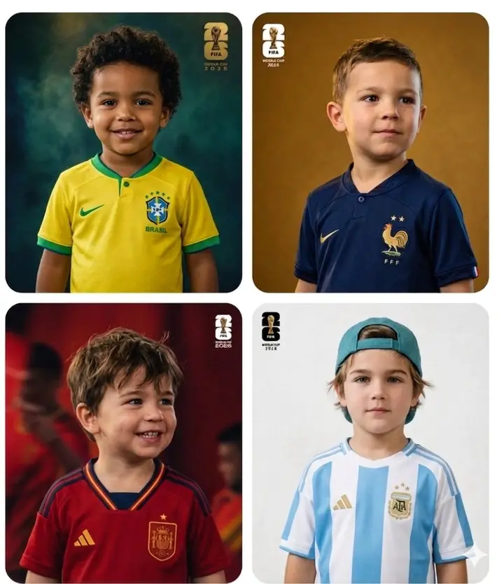 World Cup Children Football Portraits Nano Banana 2.1 example